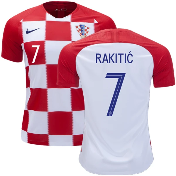 2018 World Cup #7 Men's Authentic Home Short Shirt - Ivan Rakitic Croatia Nike Red & White Soccer Jersey 2018 World Cup #7 Men's Authentic Home Short Shirt - Ivan Rakitic Croatia Nike Red & White Soccer Jersey