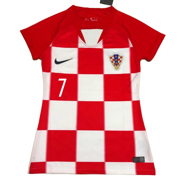 2018 World Cup #7 Women's Replica Home Short Shirt - Ivan Rakitic Croatia Nike Red & White Soccer Jersey 2018 World Cup #7 Women's Replica Home Short Shirt - Ivan Rakitic Croatia Nike Red & White Soccer Jersey