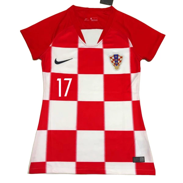 2018 World Cup #17 Women's Authentic Home Short Shirt - Mario Mandzukic Croatia Nike Red & White Soccer Jersey 2018 World Cup #17 Women's Authentic Home Short Shirt - Mario Mandzukic Croatia Nike Red & White Soccer Jersey