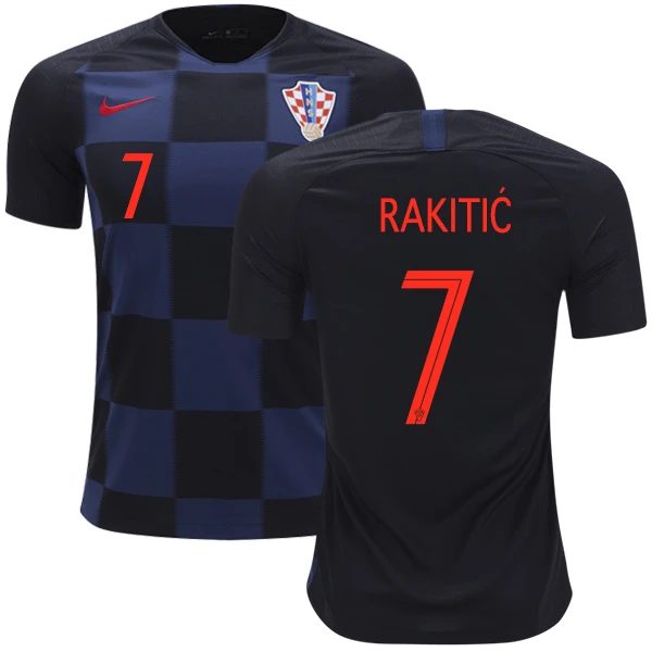 #7 Authentic Croatia Youth Away Short Shirt : Ivan Rakitic 2018 World Cup Nike Black & Dark Navy Soccer Jersey #7 Authentic Croatia Youth Away Short Shirt : Ivan Rakitic 2018 World Cup Nike Black & Dark Navy Soccer Jersey